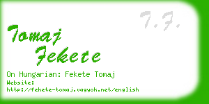 tomaj fekete business card